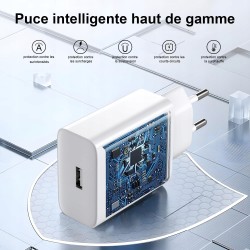 Outlet Ładowarka Hechobo 2m TYP C 3.0 z szybkim ładowaniem, biała