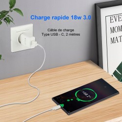 Outlet Ładowarka Hechobo 2m TYP C 3.0 z szybkim ładowaniem, biała