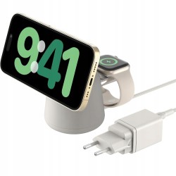 Outlet Belkin ładowarka 2w1 Qi2 MagSafe 15W iPhone Watch AirPods piaskowa