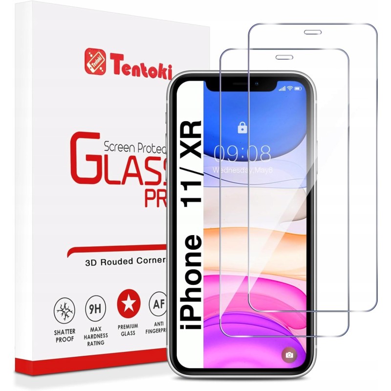 Hartowane szkło Tentoki do iPhone 11/XR (2 szt.) 0,26 mm 9H przejrzyste Hartowane szkło Tentoki do iPhone 11/XR (2 szt.) 0,26 mm 9H przejrzyste