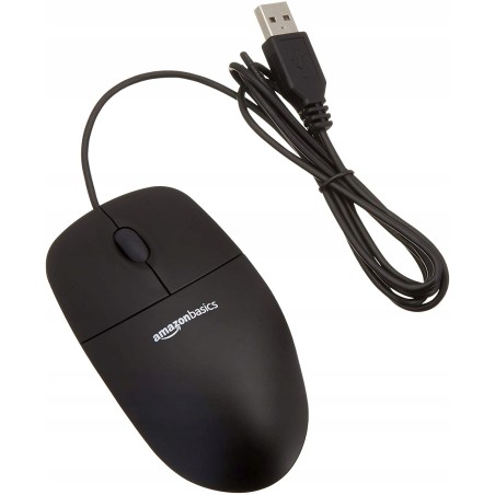 Outlet AmazonBasics B005EJH6RW mysz przewodowa USB 1000dpi optyczna czarna