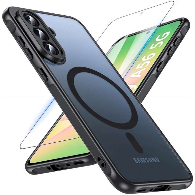 Outlet Magnetyczne etui Samsung Galaxy A56 5G ze szkłem hartowanym czarne