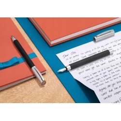 Outlet Pióro Faber-Castell na naboje atramentowe czarne-srebrne