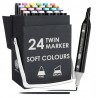 Outlet Marker alkoholowy OfficeTree, zestaw 24 szt. w delikatnych kolorach