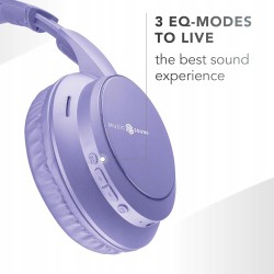 Outlet Music Sound BOOST Bezprzewodowe słuchawki wokółuszne fioletowe z