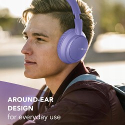 Outlet Music Sound BOOST Bezprzewodowe słuchawki wokółuszne fioletowe z