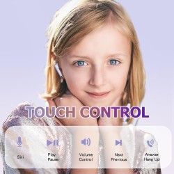 Outlet Ample Bezprzewodowe słuchawki douszne Bluetooth 5.3, niebieskie
