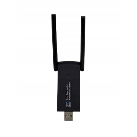 Outlet Adapter WiFi USB 1300Mb/s dual band 5GHz i 2,4GHz do PC z antenami