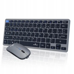 Outlet Bluestork Mini V2 - Bezprzewodowa mysz i klawiatura AZERTY szara