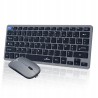 Outlet Bluestork Mini V2 - Bezprzewodowa mysz i klawiatura AZERTY szara