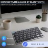 Outlet Bluestork Mini V2 - Bezprzewodowa mysz i klawiatura AZERTY szara