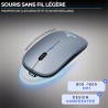 Outlet Bluestork Mini V2 - Bezprzewodowa mysz i klawiatura AZERTY szara