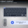 Outlet Bluestork Mini V2 - Bezprzewodowa mysz i klawiatura AZERTY szara