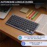 Outlet Bluestork Mini V2 - Bezprzewodowa mysz i klawiatura AZERTY szara