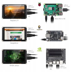 Outlet Dotykowy wyświetlacz Elecrow 5" 800x480 HD TFT do Raspberry Pi