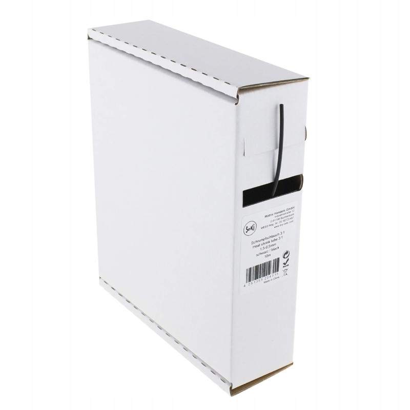 Outlet Rurka termokurczliwa czarna 3:1, 1,5-0,5mm, 10m z dozownikiem