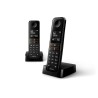 Outlet Philips 2x TELEFON D4702B/34 D4701 bezprzewodowy wi-fi czarny z bazą
