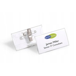 Outlet Durable 812119 Identyfikator z kombi-klipem 40x75mm 25szt
