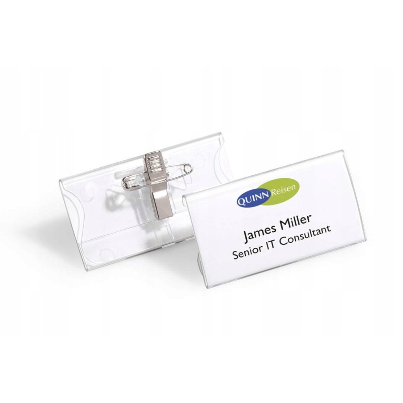 Outlet Durable 812119 Identyfikator z kombi-klipem 40x75mm 25szt