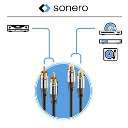 Outlet Kabel Sonero SAC710020 2x RCA - 2x RCA 0,2 m