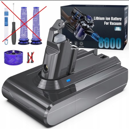 Outlet Morpilot bateria 8000mAh do Dyson V6 zamiennik DC62 SV03 z filtrami