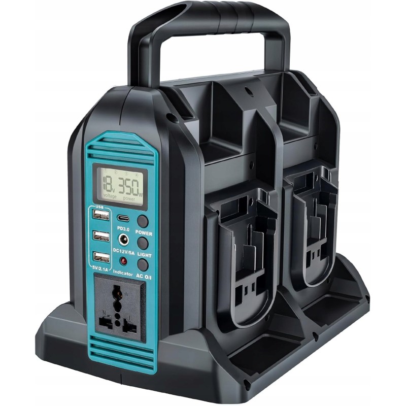 Outlet Przetwornica Makita 350W 18V DC na 230V AC czysty sinus USB LED