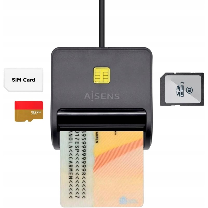Outlet AISENS ASCR-SN02SD-BK czytnik kart SD MMC USB 2.0 480Mb s kompaktowy
