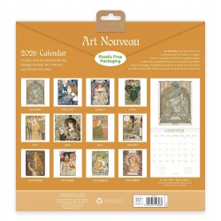 Outlet Kalendarz ścienny Art Nouveau 2026 z klasycznymi dziełami 29x29 cm