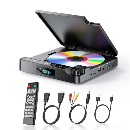 Outlet Desobry Odtwarzacz do telewizora DVD 1080p z wejściem HDMI/AV/USB C