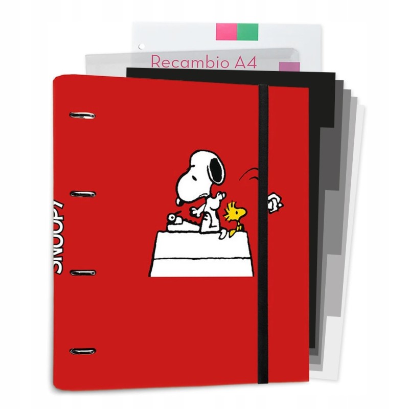 Outlet Segregator A4 czerwony + akcesoria, Snoopy czerwone