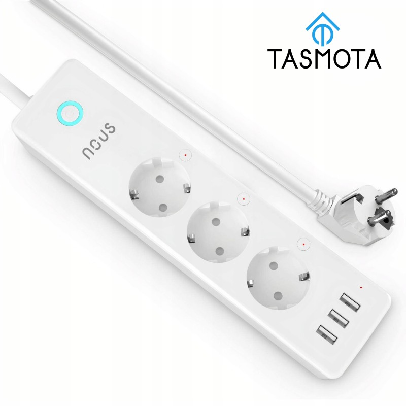 Outlet Gniazdko listwa zasilająca Nous TASMOTA WiFi zasilanie sieciowe