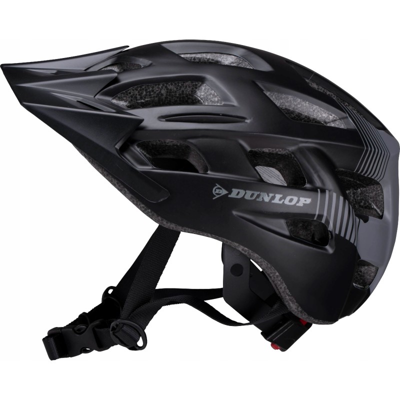Kask rowerowy Dunlop regulowany r. M 55-58cm LED czarny mat