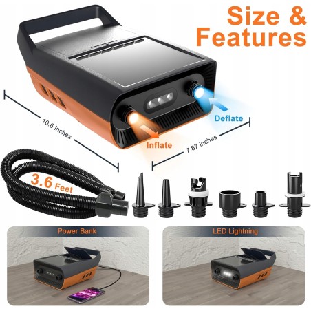 Outlet Elektryczna akumulatorowa pompa SUP Mojimdo 13500 mAh 20PSI OPIS