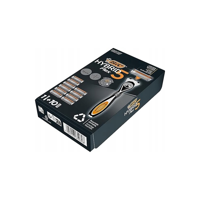 BIC Hybrid 5 Flex Razor dla mężczyzn precyzyjne ostrze opakowanie 1+10 szt