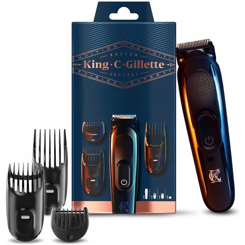 Maszynka do strzyżenia trymer brody Królewski Gillette King C 3nasadki OPIS