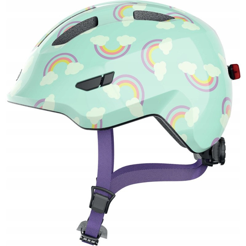 Kask rowerowy dziecięcy ABUS SMILEY 3.0 S 45-50 LED Blue rainbow