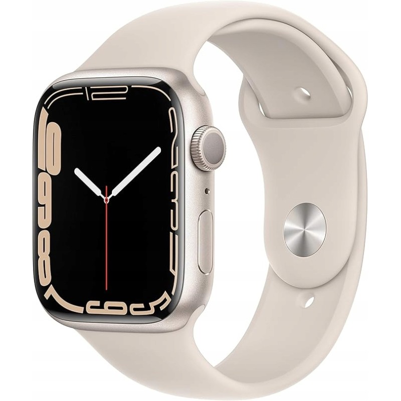 Smartwatch Apple Watch series 7 GPS 45mm koperta aluminiowa Starlight OPIS