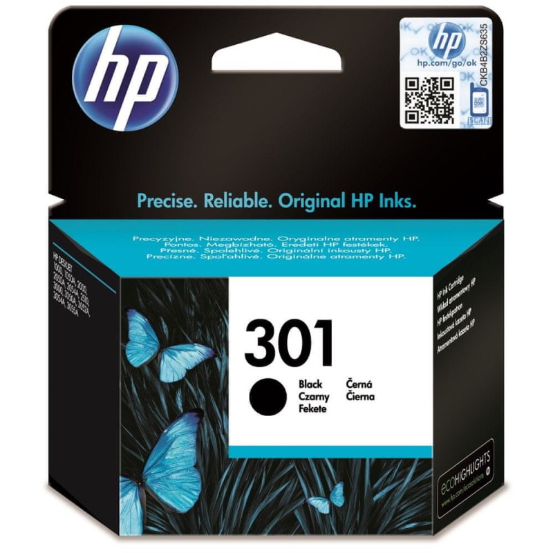Outlet Tusz HP 301 czarny (black) CH561EE poj. 3 ml wydajność 190 stron