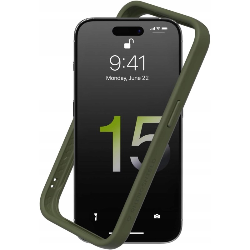 RHINOSHIELDD CrashGuard ramka bumper do iPhone 16 Pro Max pancerna zielona