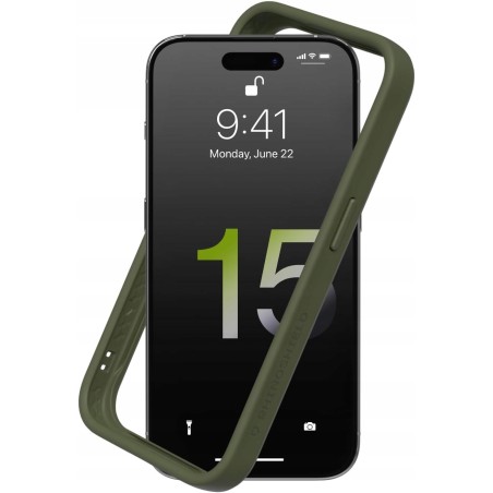 RHINOSHIELDD CrashGuard ramka bumper do iPhone 16 Pro Max pancerna zielona