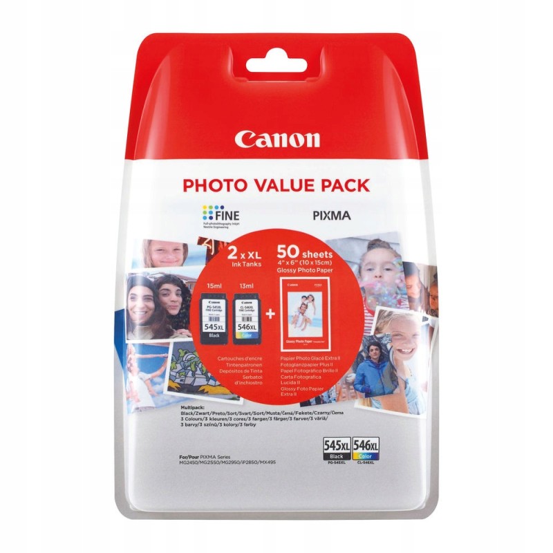 Canon PG-545XL/CL-546XL Wkłady Atramentowe z Papierem Fotograficznym OPIS