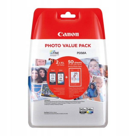 Canon PG-545XL/CL-546XL Wkłady Atramentowe z Papierem Fotograficznym OPIS
