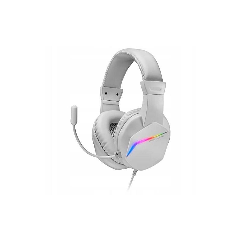 Outlet Słuchawki z Mikrofonem Gaming Mars Gaming MH122 RGB białe OPIS