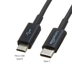 Outlet Amazon Basics Kabel USB typu C na Micro-B 2.0 do smartfona 15,2 cm