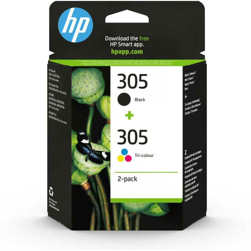 Outlet Oryginalny tusz HP 305 Zestaw Czarny+Kolor 6ZD17AE poj. 7 ml