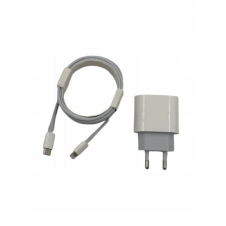 ASENTER ŁADOWARKA SIECIOWA 20W PD + KABEL LIGHTNING USB-C iPHONE APPLE 2M