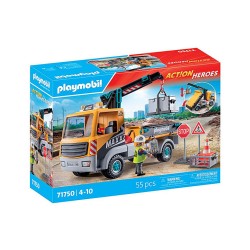 Outlet Playmobil Action Heroes Ciężarówka budowlana z dźwigiem HDS 71750