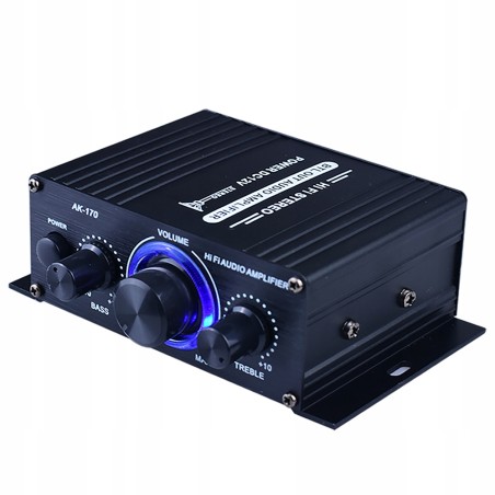 Outlet Mini Wzmacniacz Mocy HiFi AK170 2x20W STEREO Aluminium Audio 12V