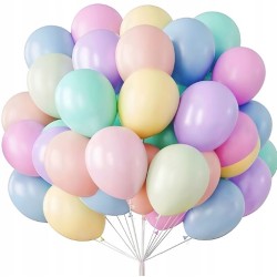 Outlet Balony Pastelowe 60 szt. zestaw urodzinowy/imprezowy wielokolorowe