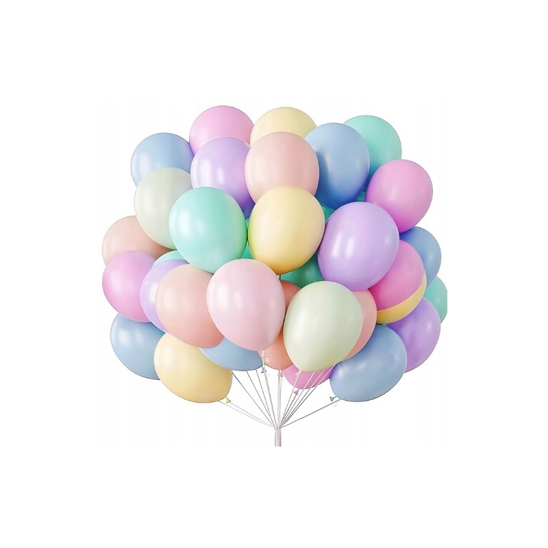 Outlet Balony Pastelowe 60 szt. zestaw urodzinowy/imprezowy wielokolorowe